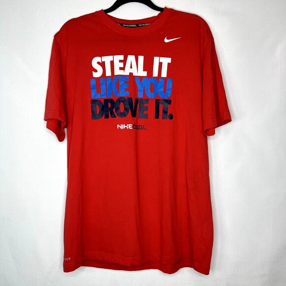 Nike Baseball Dri Fit " Steal It Like You Drove It " T-Shirt Mens Sz XL - Picture 1 of 7